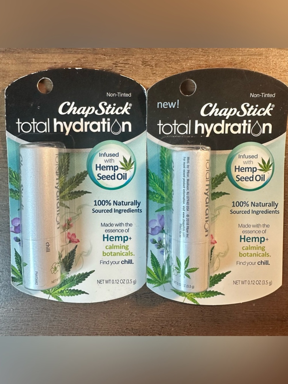 CHAPSTICK Total Hydration Lip Care Infused With H Seed Oil Non-Tinted X2